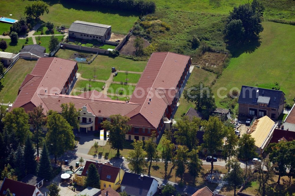 Rangsdorf from above - View of a senior residence in the centre of Rangsdorf in the state Brandenburg. This senior residence affords seniors and people with dementia illness a new home