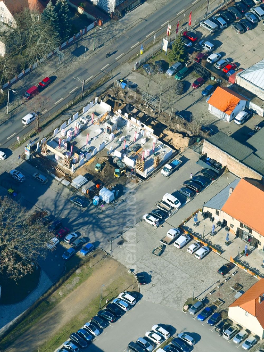 Aerial photograph Berlin - Build retirement home on Hoenower Strasse in the district Mahlsdorf in Berlin, Germany