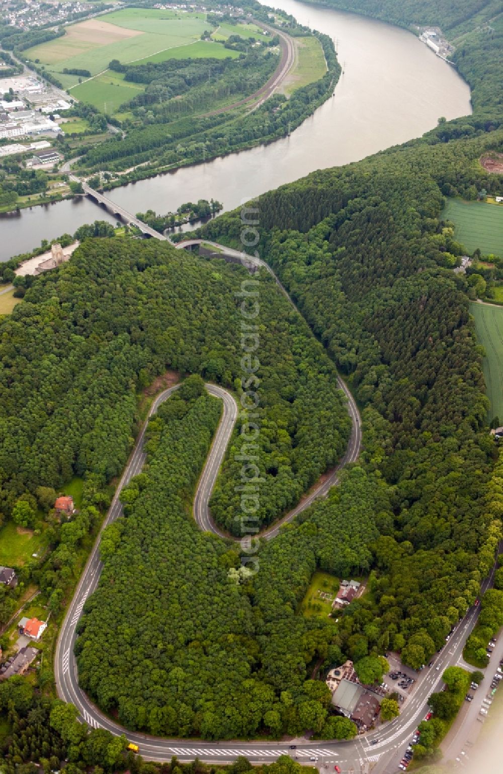 Aerial image Dortmund - View of hairpin bend in Dortmund in the state North Rhine-Westphalia