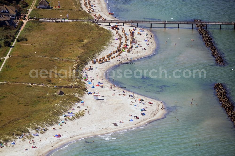 Wustrow from above - Serpentine bow on the Baltic coast in Wustrow in Mecklenburg - Western Pomerania