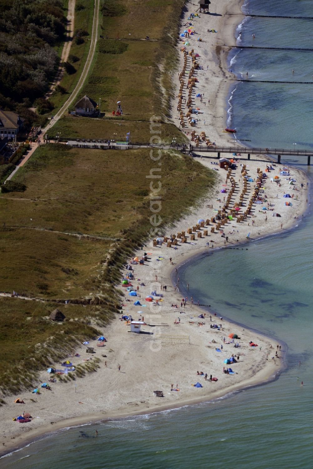 Aerial image Wustrow - Serpentine bow on the Baltic coast in Wustrow in Mecklenburg - Western Pomerania