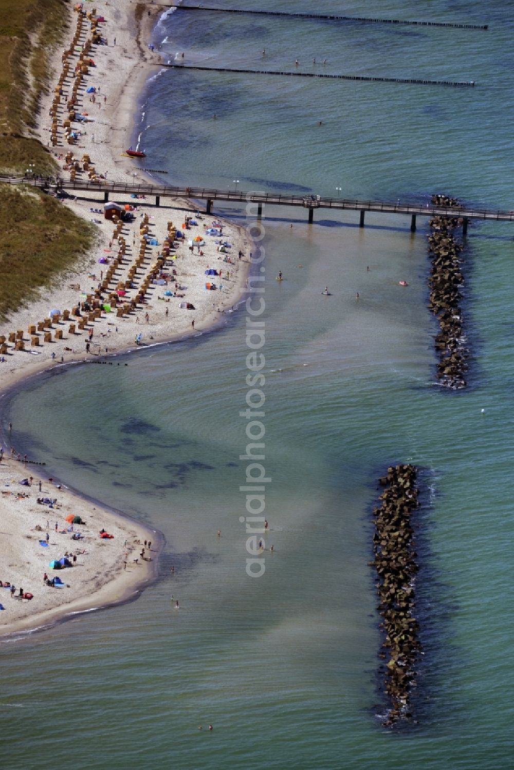 Wustrow from above - Serpentine bow on the Baltic coast in Wustrow in Mecklenburg - Western Pomerania