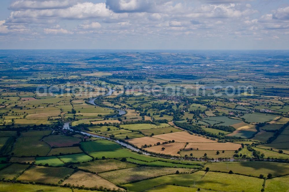 Sandhurst from above - Serpentine curve of a river Severn in Sandhurst in England, United Kingdom