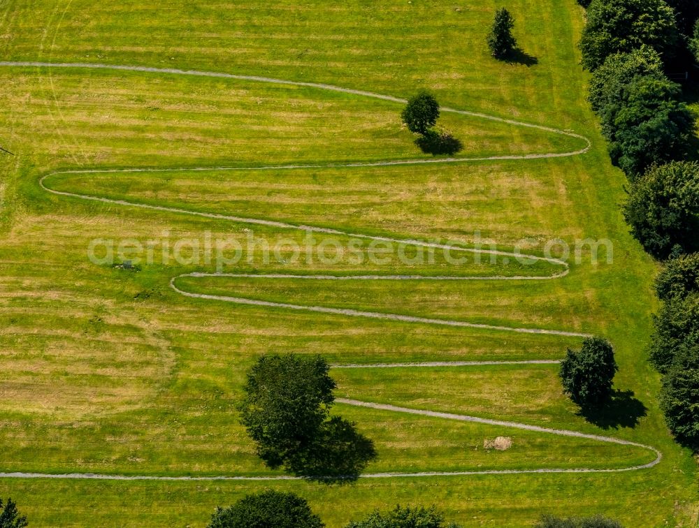 Aerial photograph Ennepetal - Serpentine-shaped curve of a road guide in Ennepetal in the state North Rhine-Westphalia, Germany