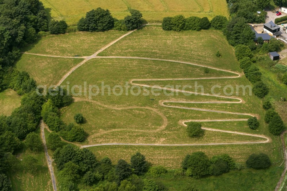 Aerial image Ennepetal - Winding road in the park of sanatorium Koenigsfeld in Ennepetal in North Rhine-Westphalia