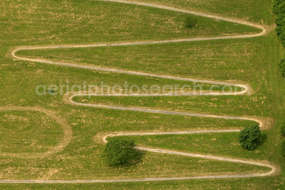 Aerial photograph Ennepetal - Winding road in the park of sanatorium Koenigsfeld in Ennepetal in North Rhine-Westphalia