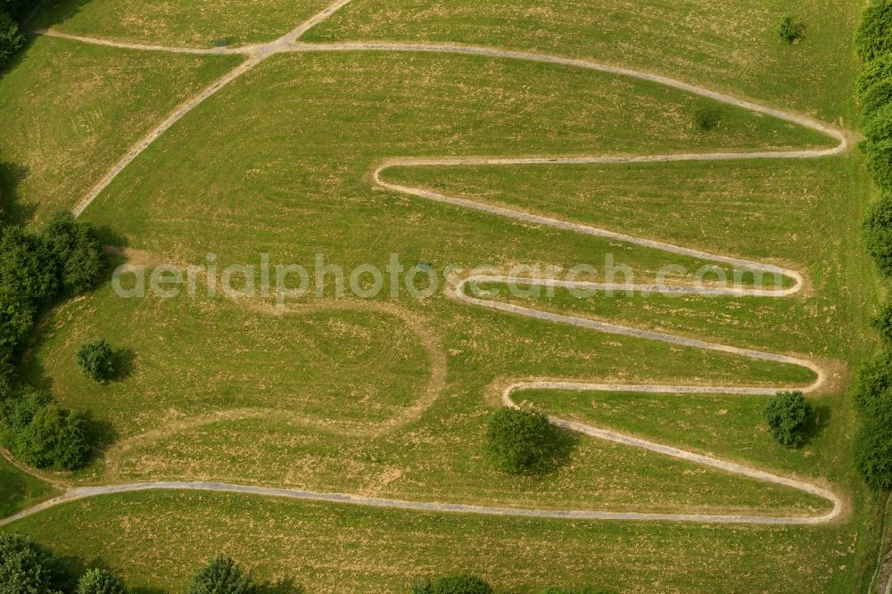 Ennepetal from the bird's eye view: Winding road in the park of sanatorium Koenigsfeld in Ennepetal in North Rhine-Westphalia