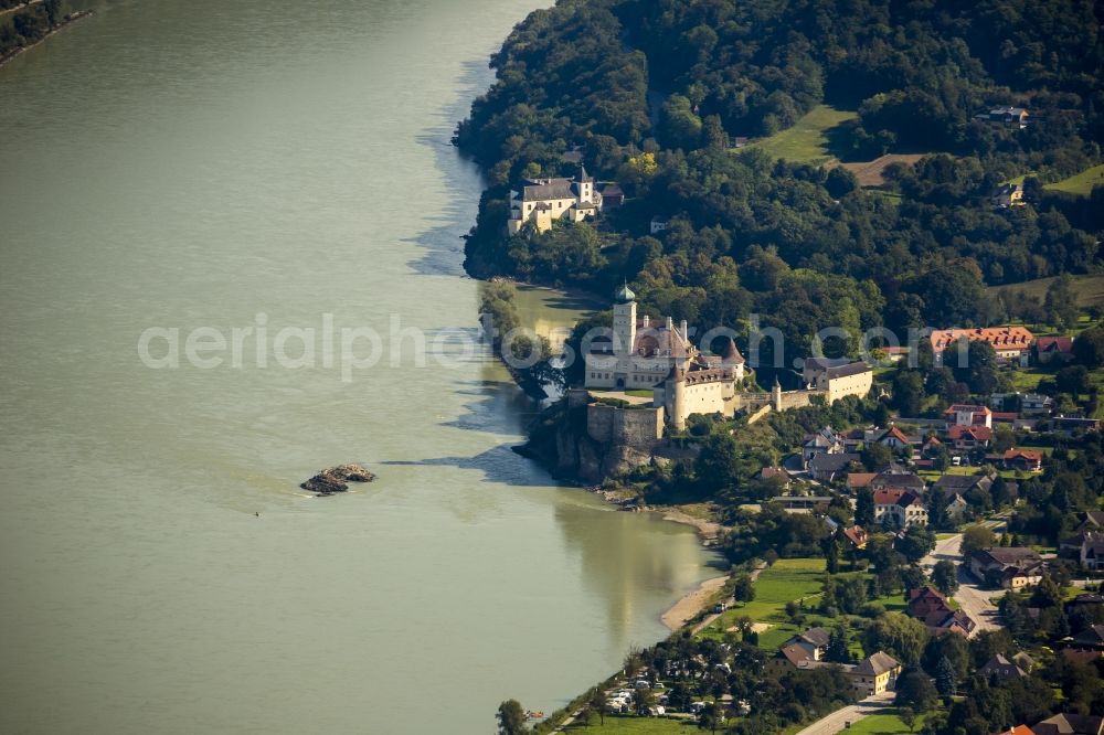 Aerial image Schönbühel - Servite Schoenbuehel Castle on the Danube in Lower Austria in Austria in Schoenbuehel