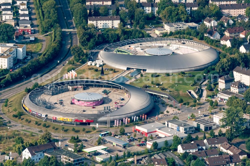 Baden-Baden from the bird's eye view: Building of the shopping center Shopping Cite in Baden-Baden in the state Baden-Wuerttemberg