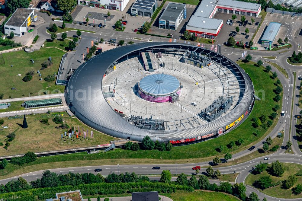 Baden-Baden from the bird's eye view: Building of the shopping center Shopping Cite in Baden-Baden in the state Baden-Wuerttemberg