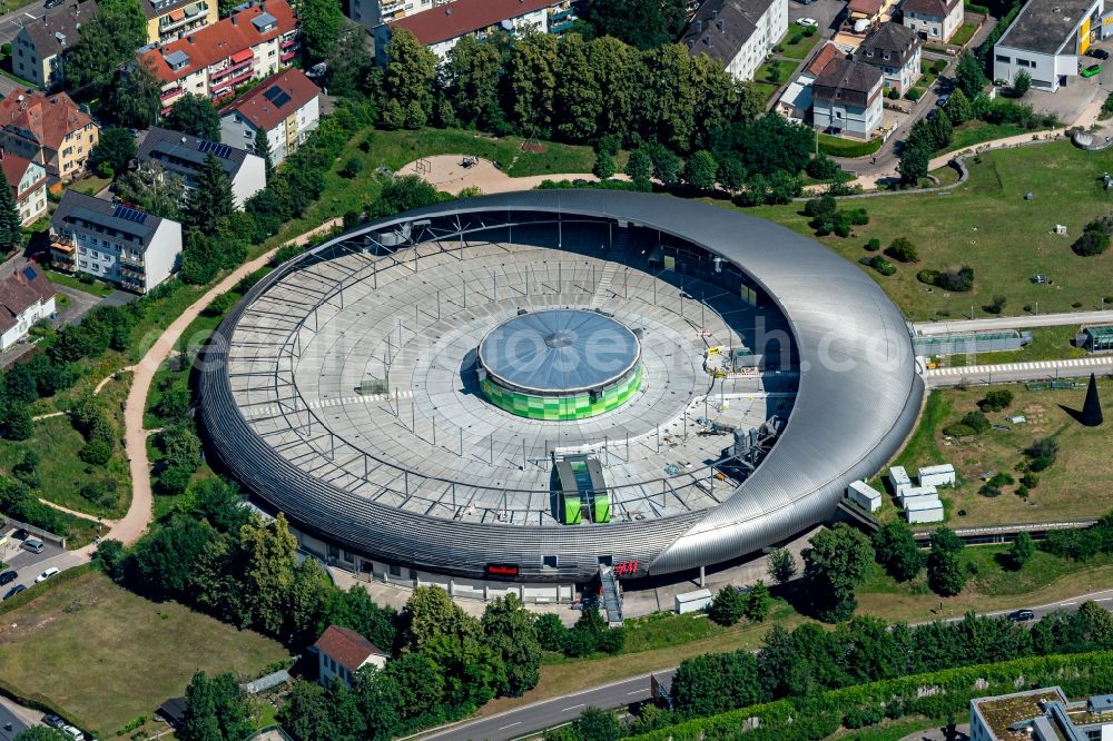 Aerial image Baden-Baden - Building of the shopping center Shopping Cite in Baden-Baden in the state Baden-Wuerttemberg