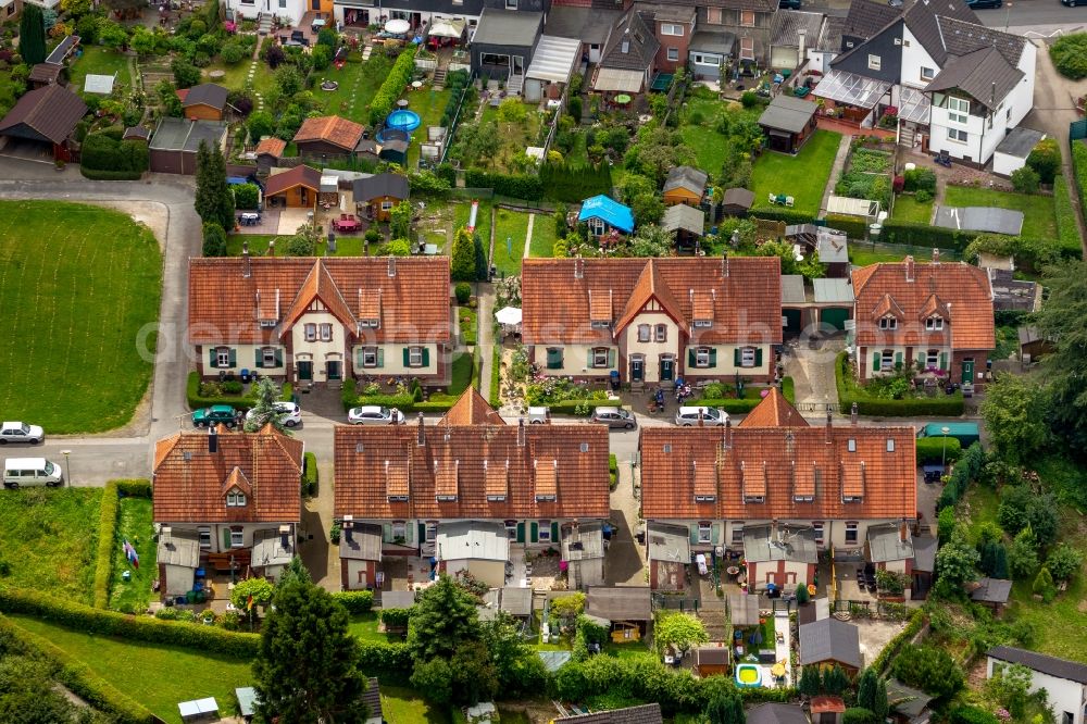 Aerial photograph Hattingen OT Welper - View of the colony Muesendrei in the district of Welper in Hattingen in the state North Rhine-Westphalia