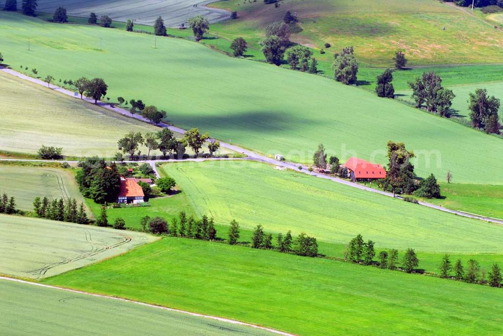 Bad Colberg-Heldburg from above - Blick auf die Siedlung Seemühle an der Hildburghäuser Straße bei Bad Colberg-Heldburg OT Heldburg.