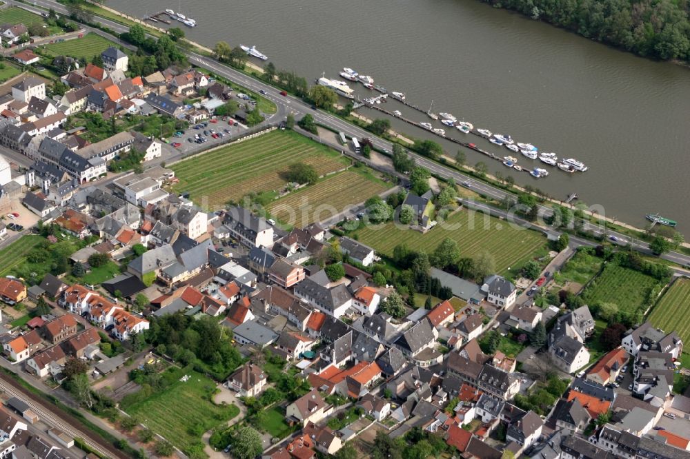 Aerial photograph Oestrich-Winkel - Settlements on the banks of the Rhine in Oestrich-Winkel in Hesse