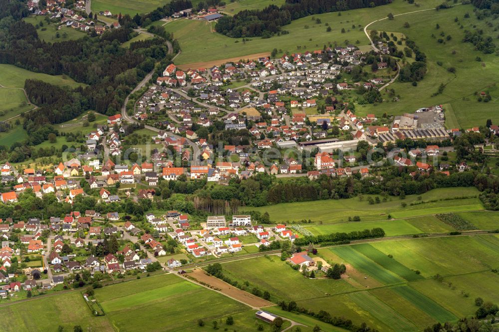 Aerial image Dürrwangen - The district in Duerrwangen in the state Baden-Wuerttemberg, Germany