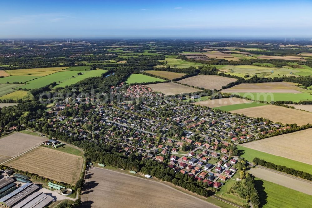 Stade from above - The district Hagen in Stade in the state Lower Saxony, Germany