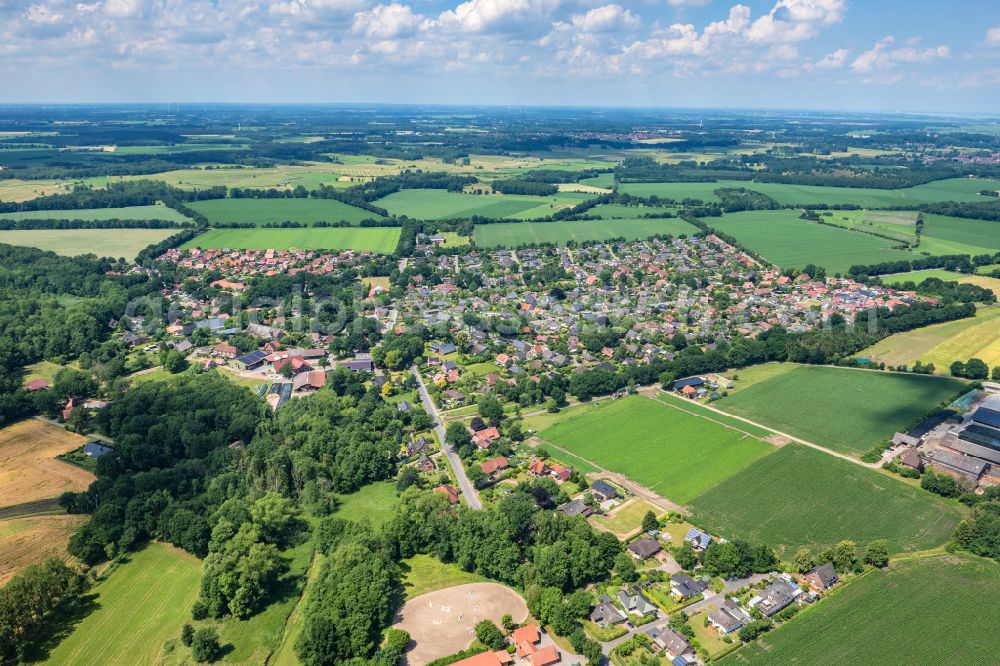 Stade from above - The district Hagen in Stade in the state Lower Saxony, Germany