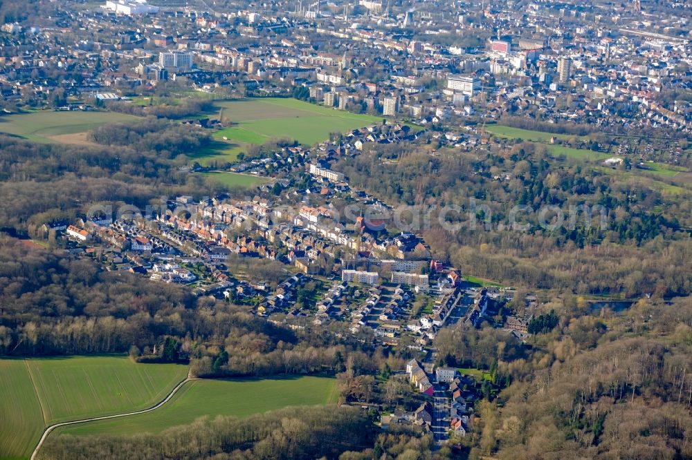 Aerial photograph Bochum - The district Herne Gysenberg in Herne at Ruhrgebiet in the state North Rhine-Westphalia, Germany