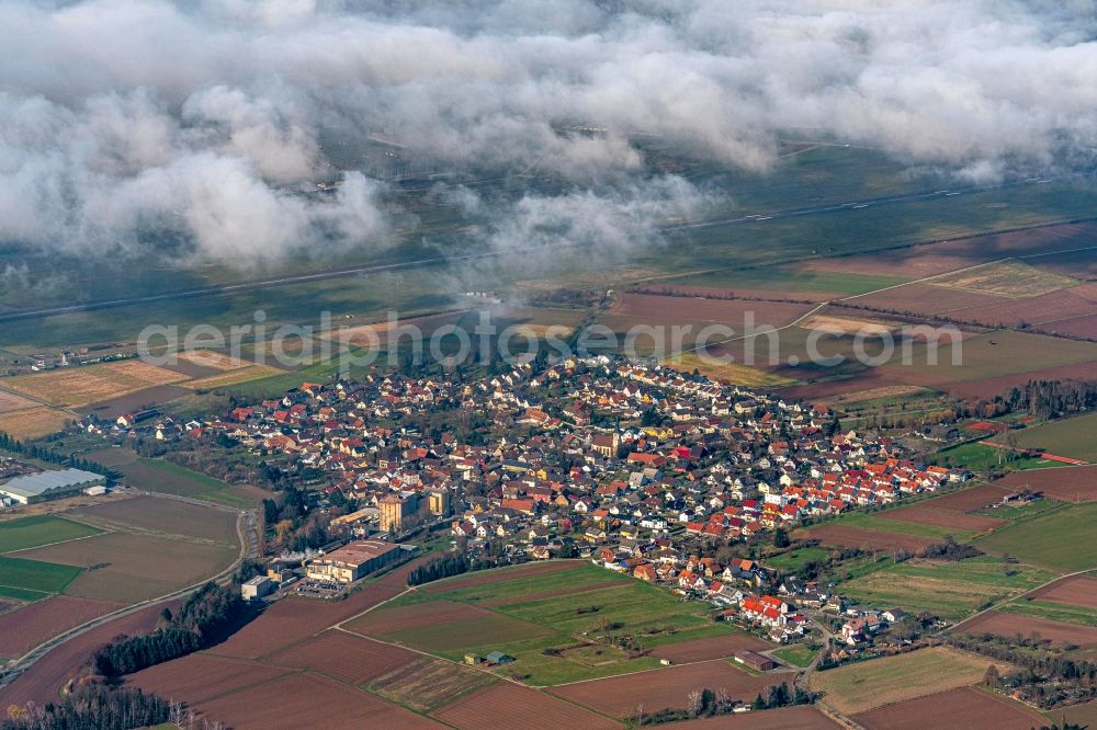 Aerial image Hugsweier - The district in Hugsweier in the state Baden-Wurttemberg, Germany