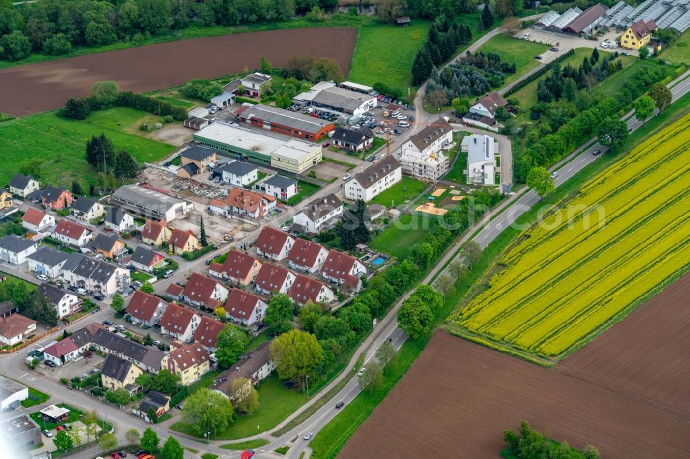 Kenzingen from above - The district in Kenzingen in the state Baden-Wurttemberg, Germany