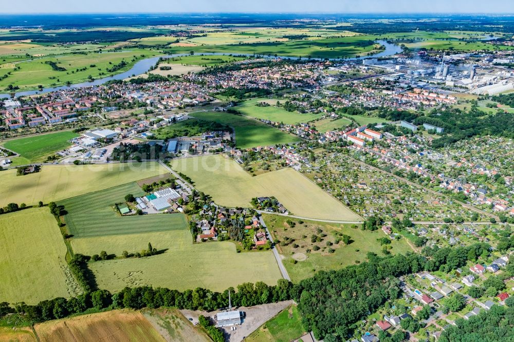 Lutherstadt Wittenberg from the bird's eye view: The district Klein Wittenberg in Lutherstadt Wittenberg in the state Saxony-Anhalt, Germany