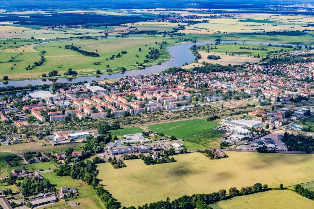 Aerial image Lutherstadt Wittenberg - The district Klein Wittenberg in Lutherstadt Wittenberg in the state Saxony-Anhalt, Germany