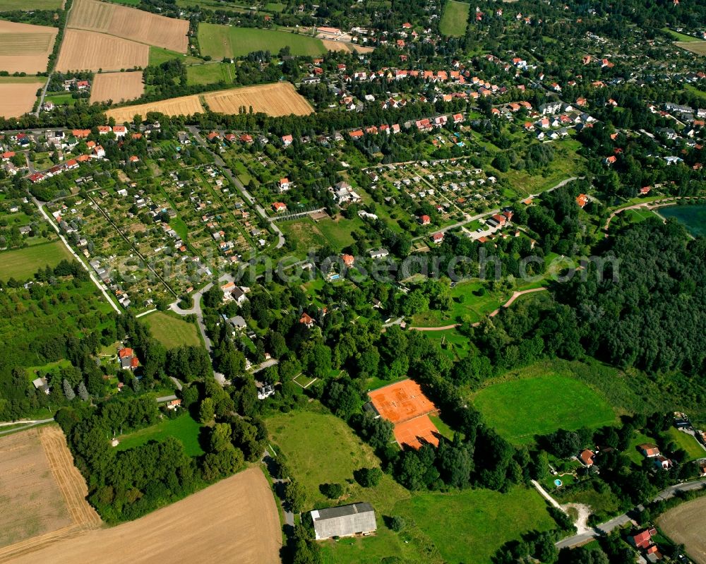 Aerial image Mühlhausen - Settlement area and infrastructure and allotment gardens on Scheidemuehlenweg in Muehlhausen in the state Thuringia, Germany