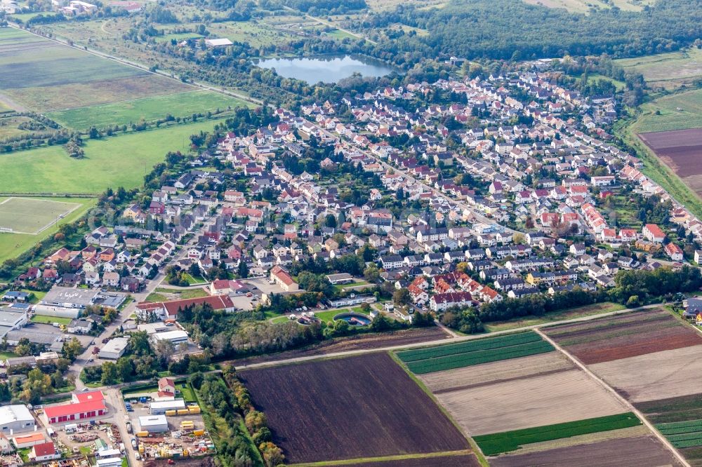 Lambsheim from above - Settlement area in Lambsheim in the state Rhineland-Palatinate, Germany