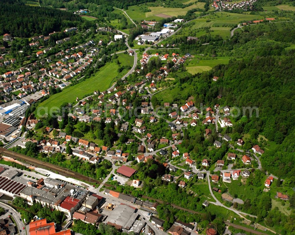 Murrhardt from above - The district in Murrhardt in the state Baden-Wuerttemberg, Germany