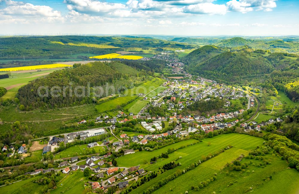 Marsberg from above - Settlement area in the district Beringhausen in Marsberg in the state North Rhine-Westphalia