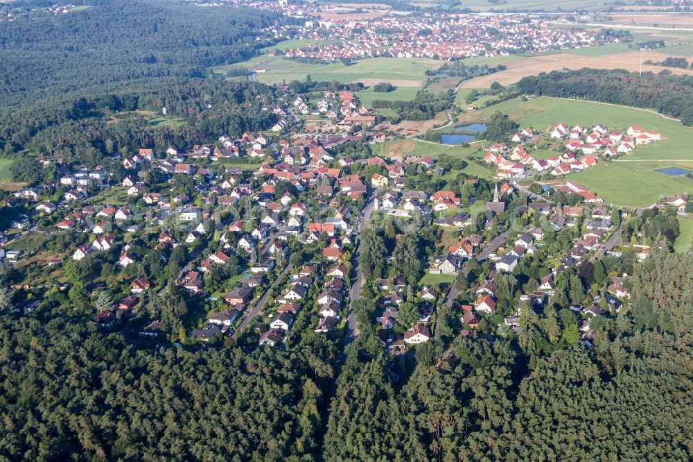 Aerial image Langensendelbach - Settlement area in the district Braeuningshof in Langensendelbach in the state Bavaria, Germany