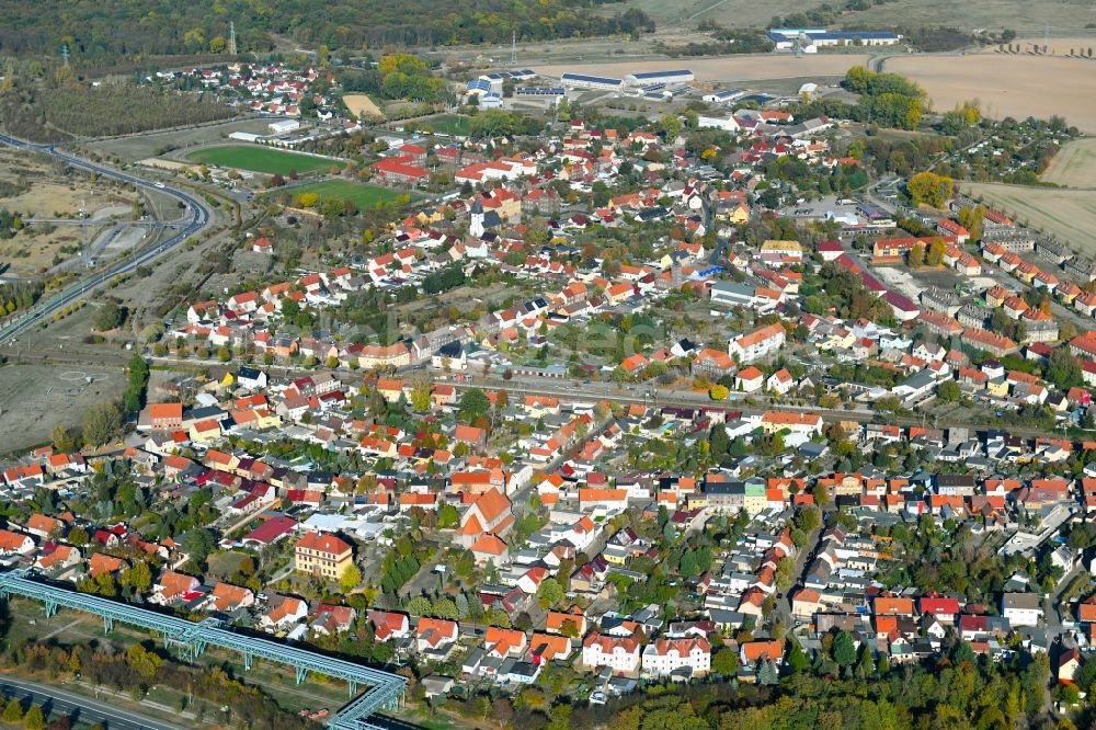 Bitterfeld-Wolfen from the bird's eye view: Settlement area in the district Greppin in Bitterfeld-Wolfen in the state Saxony-Anhalt, Germany