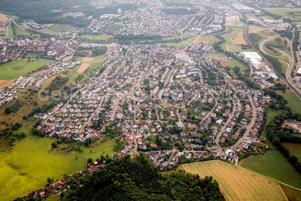 Aalen from above - Settlement area in the district Hofherrnweiler in Aalen in the state Baden-Wuerttemberg, Germany