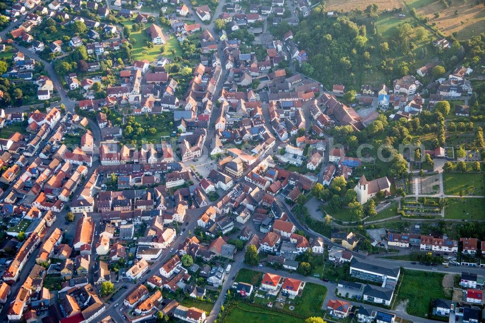 Königsbach-Stein from above - Settlement area in the district Koenigsbach in Koenigsbach-Stein in the state Baden-Wuerttemberg, Germany