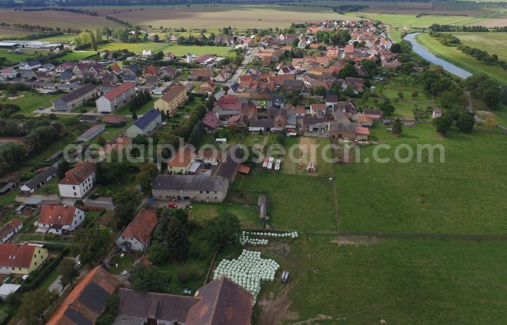 Aerial photograph Kaiserpfalz - Settlement area in the district Memleben in Kaiserpfalz in the state Saxony-Anhalt, Germany