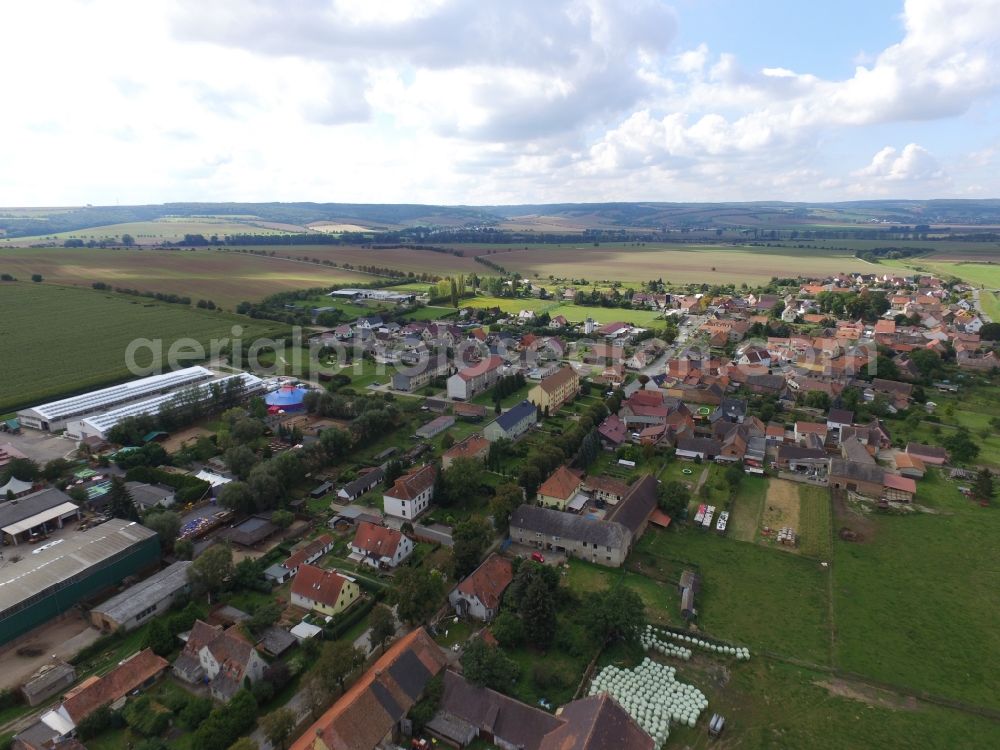 Kaiserpfalz from above - Settlement area in the district Memleben in Kaiserpfalz in the state Saxony-Anhalt, Germany