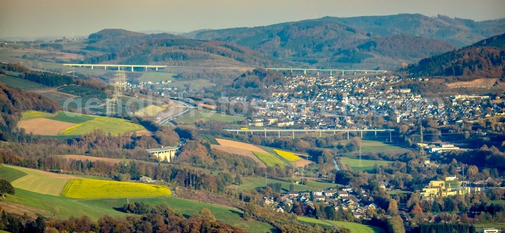 Aerial photograph Bestwig - The district in the district Nuttlar in Bestwig in the state North Rhine-Westphalia, Germany