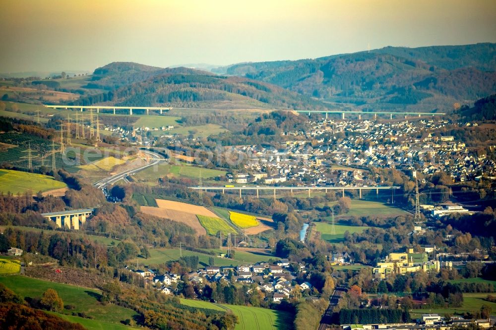 Bestwig from above - The district in the district Nuttlar in Bestwig in the state North Rhine-Westphalia, Germany