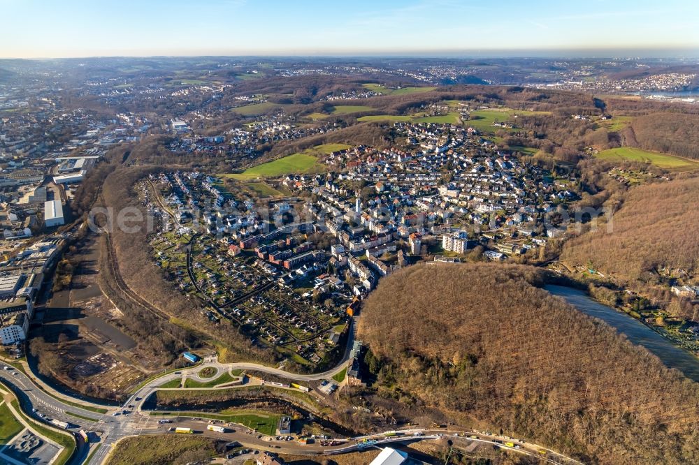 Hagen from above - The district in the district Philippshoehe in Hagen in the state North Rhine-Westphalia, Germany