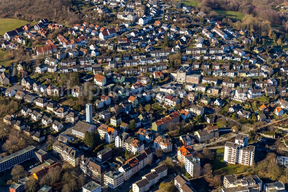 Aerial image Hagen - The district in the district Philippshoehe in Hagen in the state North Rhine-Westphalia, Germany