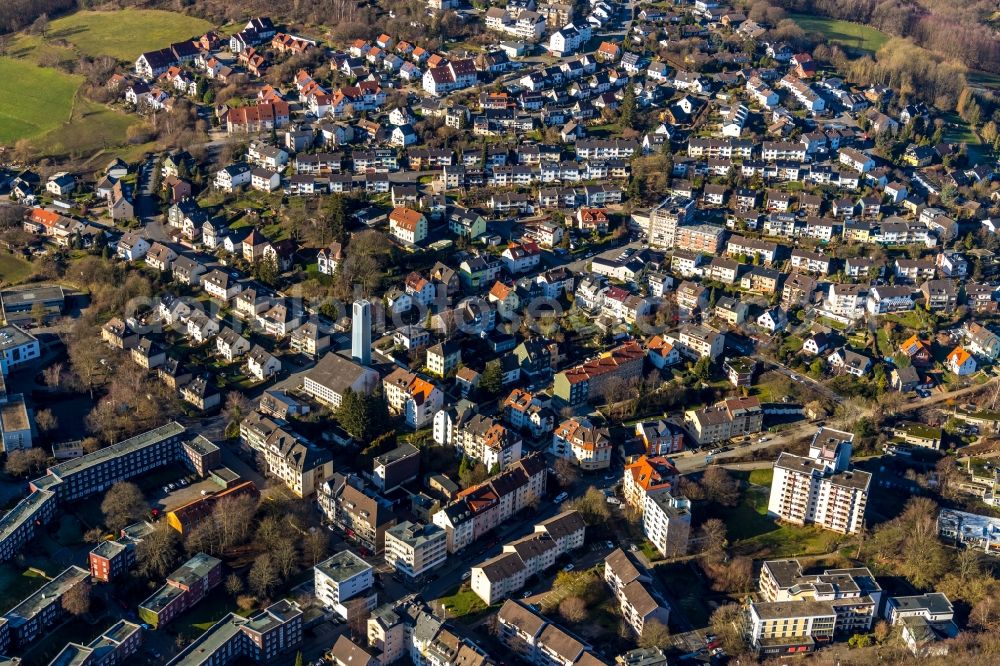 Aerial photograph Hagen - The district in the district Philippshoehe in Hagen in the state North Rhine-Westphalia, Germany