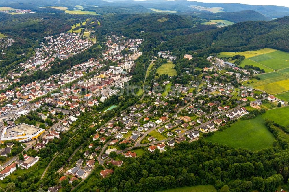 Bad Wildungen from above - The district in the district Reitzenhagen in Bad Wildungen in the state Hesse, Germany