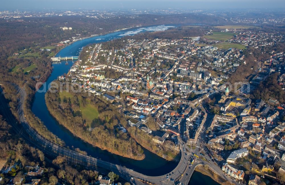 Essen from above - Settlement area in the district Werden in Essen in the state North Rhine-Westphalia