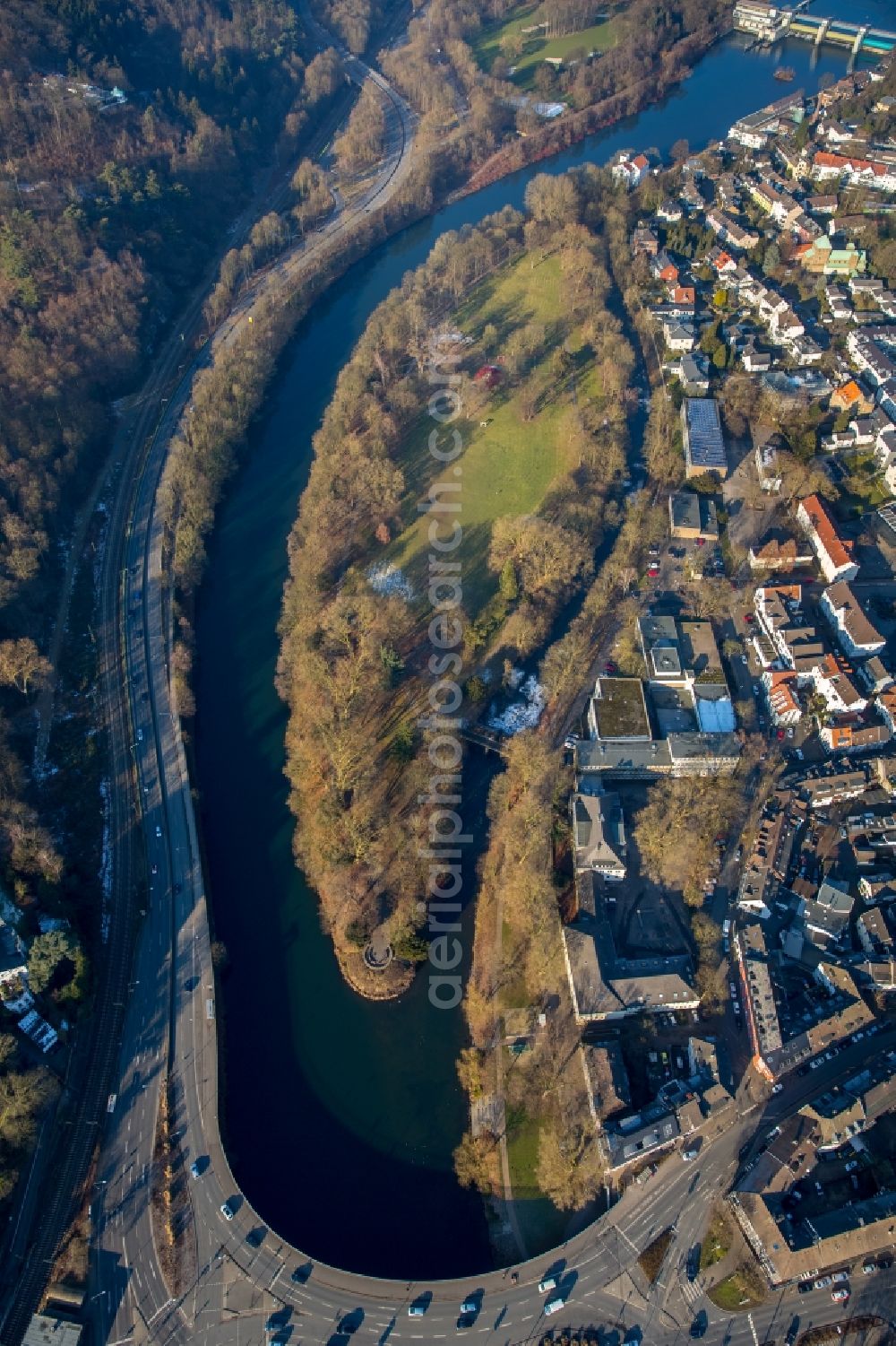 Essen from the bird's eye view: Settlement area in the district Werden in Essen in the state North Rhine-Westphalia