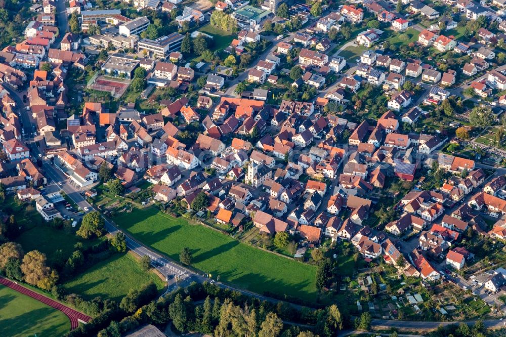 Aerial image Remchingen - Settlement area in the district Wilferdingen in Remchingen in the state Baden-Wuerttemberg, Germany