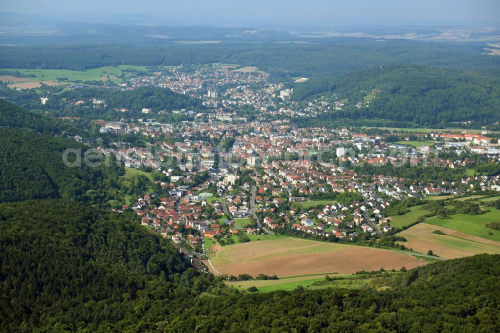 Bad Kissingen from the bird's eye view: Settlement area in the district Winkels in Bad Kissingen in the state Bavaria, Germany