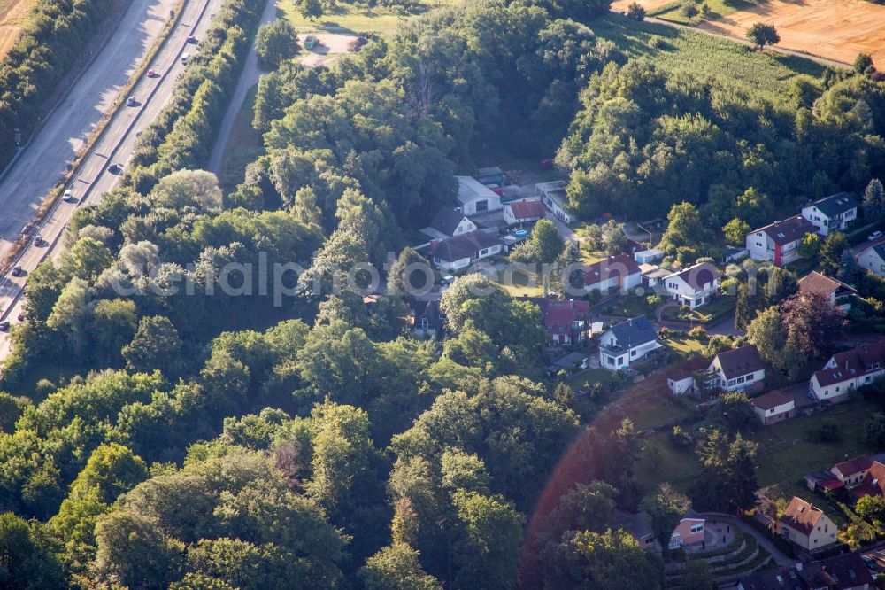 Karlsruhe from above - Settlement area in the district Wolfartsweier in Karlsruhe in the state Baden-Wuerttemberg, Germany