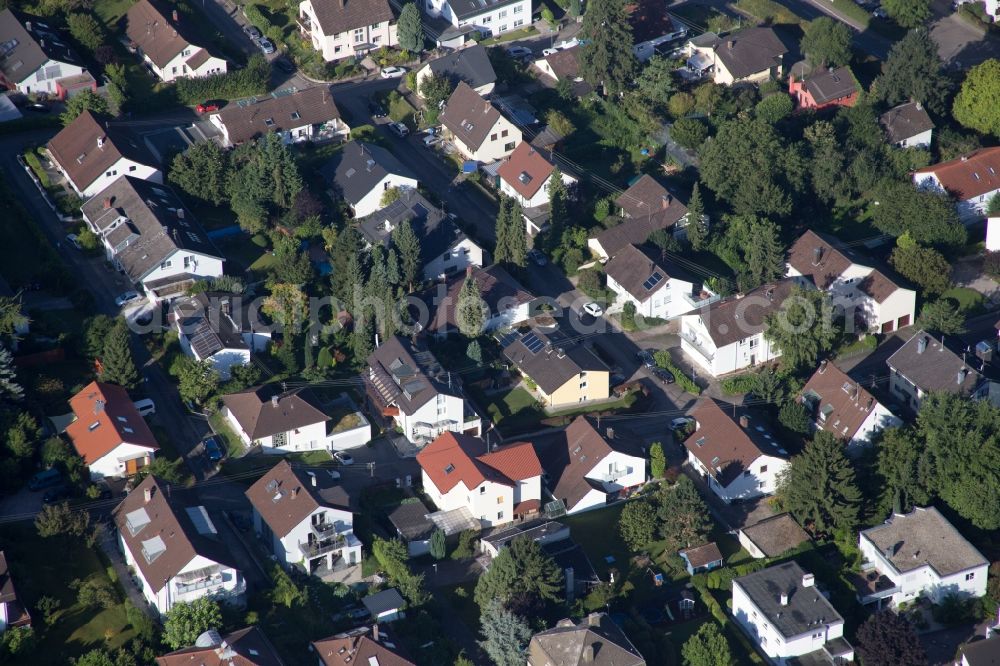 Karlsruhe from the bird's eye view: Settlement area in the district Wolfartsweier in Karlsruhe in the state Baden-Wuerttemberg, Germany