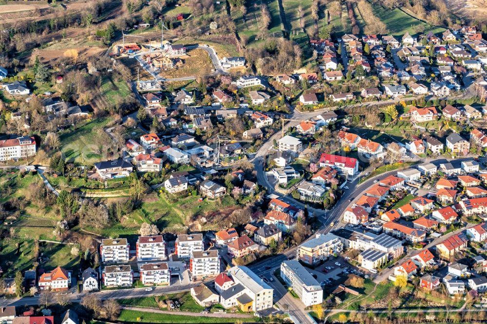 Ettenheim from above - Building Otto Stoelker Strasse in Ettenheim in the state Baden-Wurttemberg, Germany