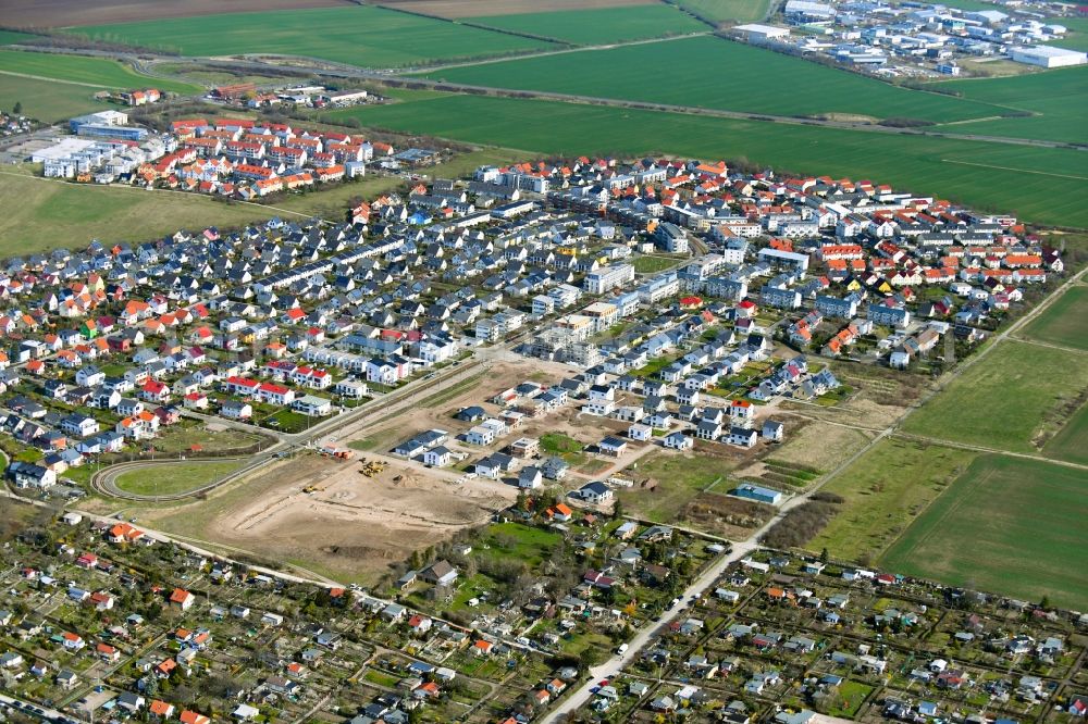 Aerial photograph Erfurt - Settlement area and infrastructure Ringelberg-Siedlung in the district Kriegervorstadt in Erfurt in the state Thuringia, Germany